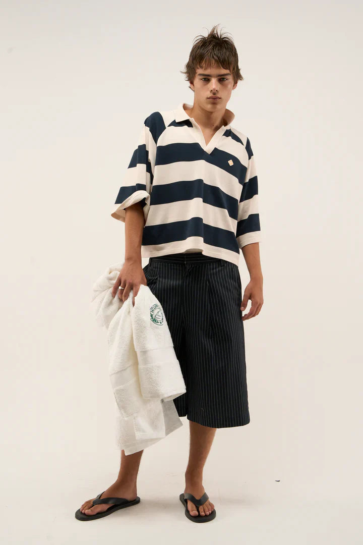 Scuffers Signature Navy Striped Polo