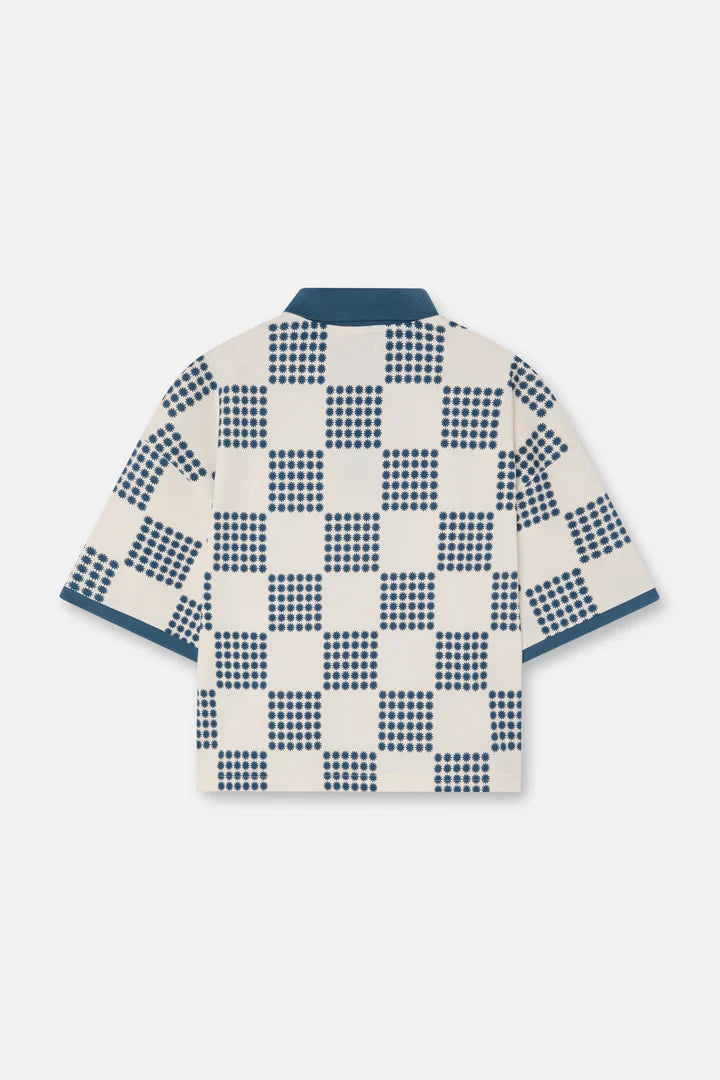 Scuffers Chess Blue Polo